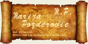 Marija Pozderović vizit kartica